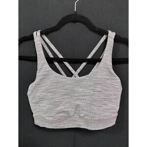 Lululemon Strappy Sports Bra Gray Solid Knit Women Size 10
